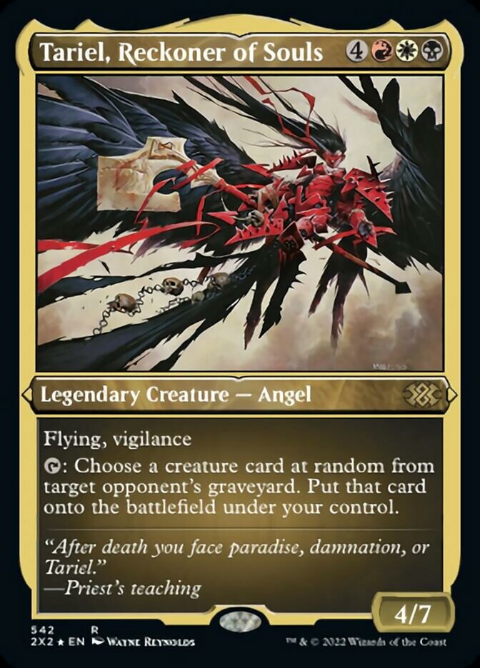 Tariel, Reckoner of Souls (Foil Etched) [Double Masters 2022] Magic: The Gathering
