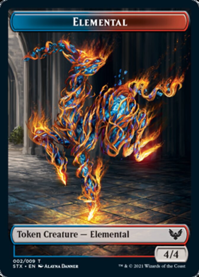 Elemental // Spirit Double-Sided Token [Strixhaven: School of Mages Tokens] Magic: The Gathering