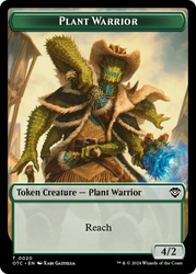 Plant Warrior // Plant Double-Sided Token [Outlaws of Thunder Junction Commander Tokens] Magic: The Gathering