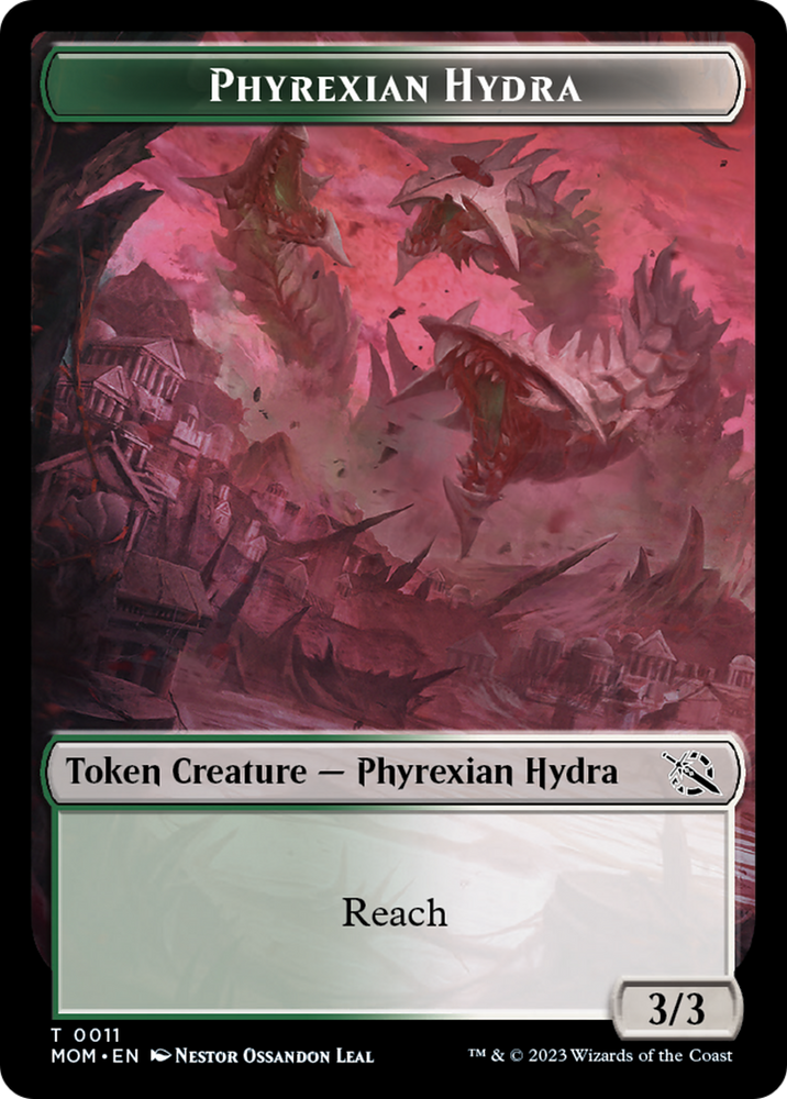 Warrior // Phyrexian Hydra (11) Double-Sided Token [March of the Machine Tokens] Magic: The Gathering