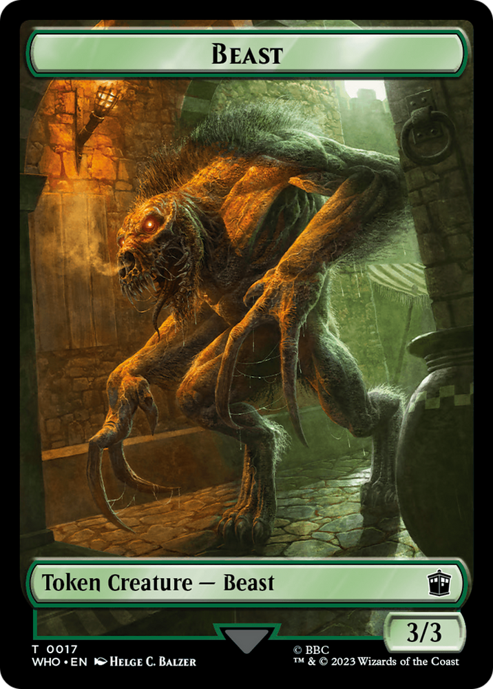 Soldier // Beast Double-Sided Token [Doctor Who Tokens] Magic: The Gathering