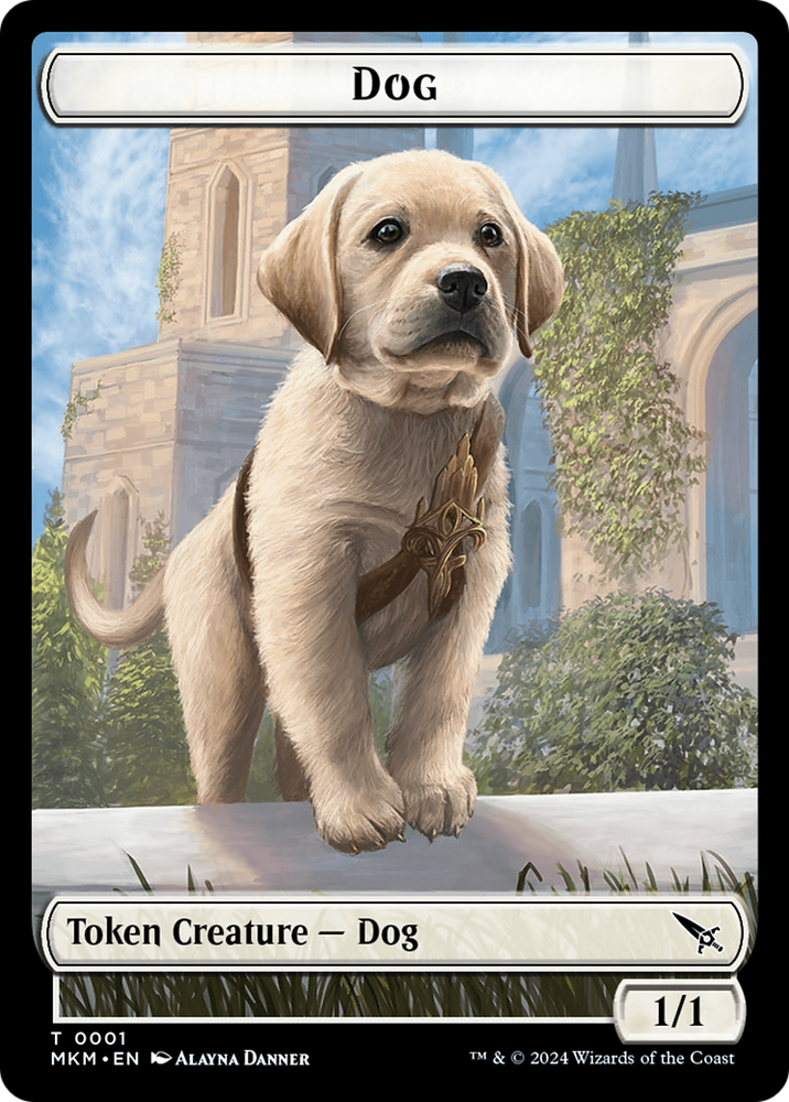 Dog Token [Murders at Karlov Manor Tokens] Magic: The Gathering