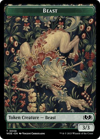 Beast Token [Wilds of Eldraine Tokens] Magic: The Gathering