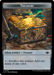 Treasure // Blood Double-Sided Token [Outlaws of Thunder Junction Tokens] Magic: The Gathering