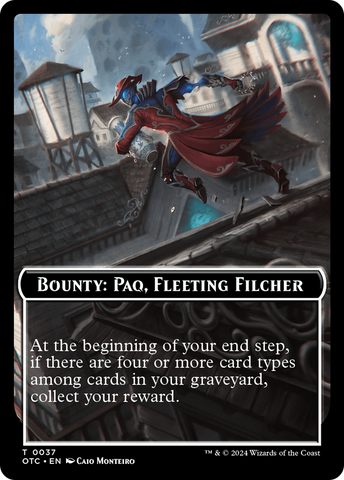 Bounty: Paq, Fleeting Filcher // Bounty Rules Double-Sided Token [Outlaws of Thunder Junction Commander Tokens] Magic: The Gathering