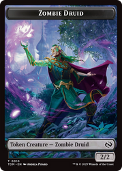 Salamander Warrior // Zombie Druid Double-Sided Token [Tarkir: Dragonstorm Commander Tokens] Magic: The Gathering