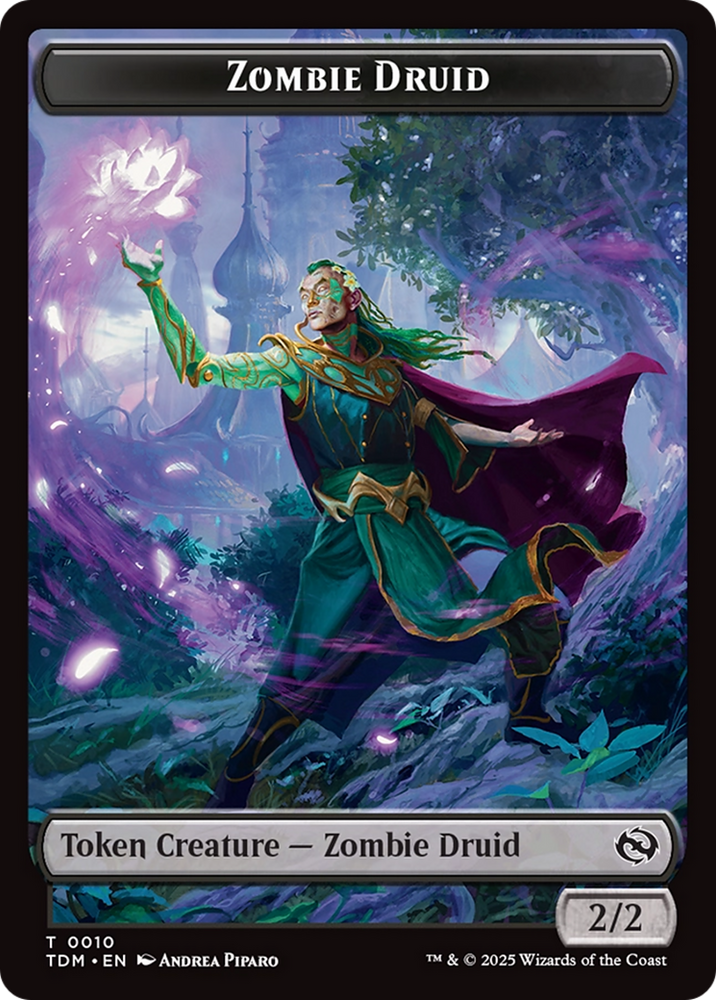 Zombie Druid // Treasure Double-Sided Token [Tarkir: Dragonstorm Tokens] Magic: The Gathering