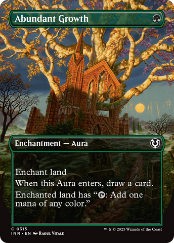 Abundant Growth (Borderless) [Innistrad Remastered] Magic: The Gathering