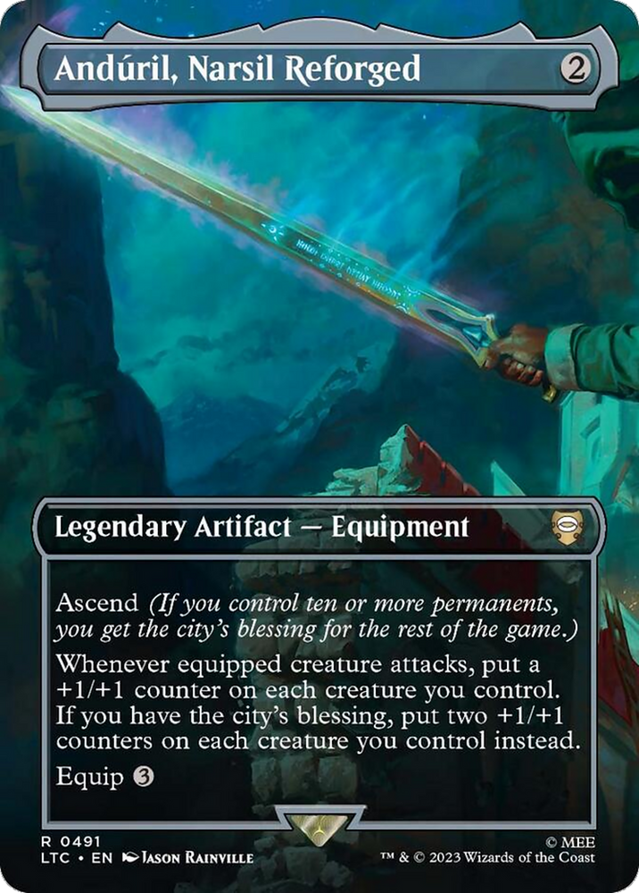 Anduril, Narsil Reforged (Borderless) [The Lord of the Rings: Tales of Middle-Earth Commander] Magic: The Gathering