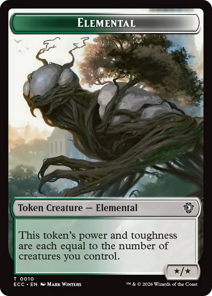 Rhino Warrior // Elemental (0010) Double-Sided Token [Lorwyn Eclipsed Tokens] Magic: The Gathering