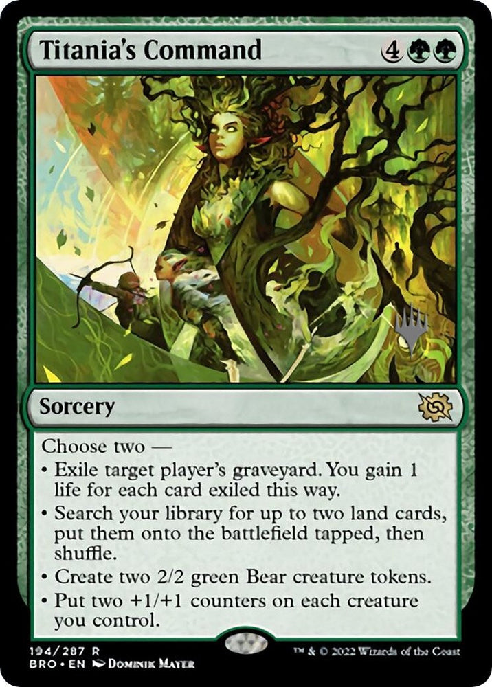 Titania's Command (Promo Pack) [The Brothers' War Promos] Magic: The Gathering