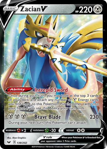 Zacian V (138/202) [Sword & Shield: Base Set] Pokémon