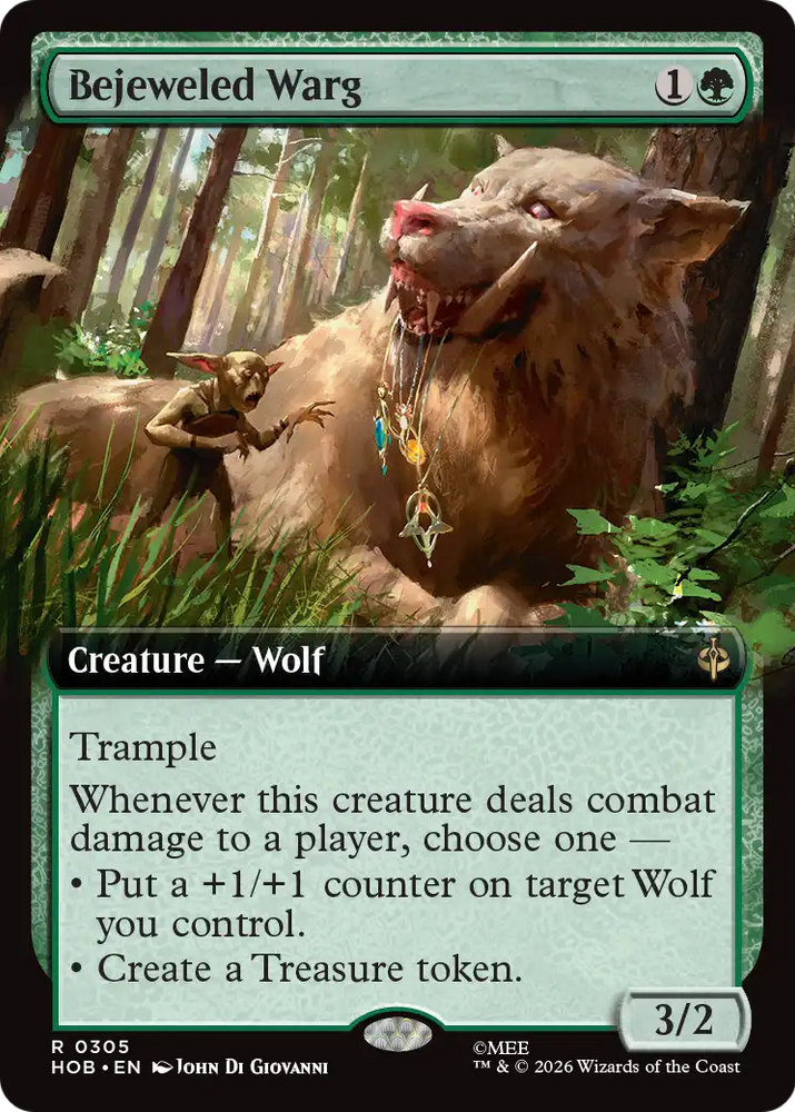 Bejeweled Warg (Extended Art) [The Hobbit] Magic: The Gathering