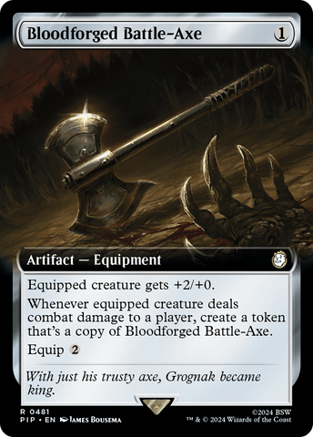 Bloodforged Battle-Axe (Extended Art) [Fallout] Magic: The Gathering