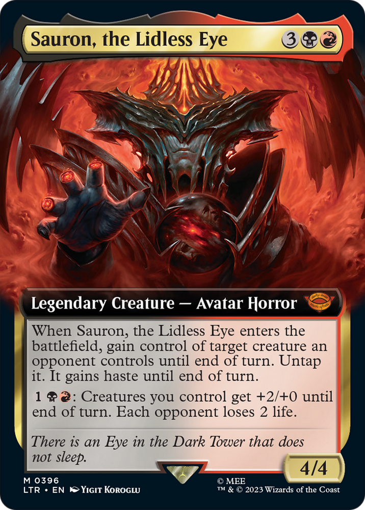 Sauron, the Lidless Eye (Extended Art) [The Lord of the Rings: Tales of Middle-Earth] Magic: The Gathering