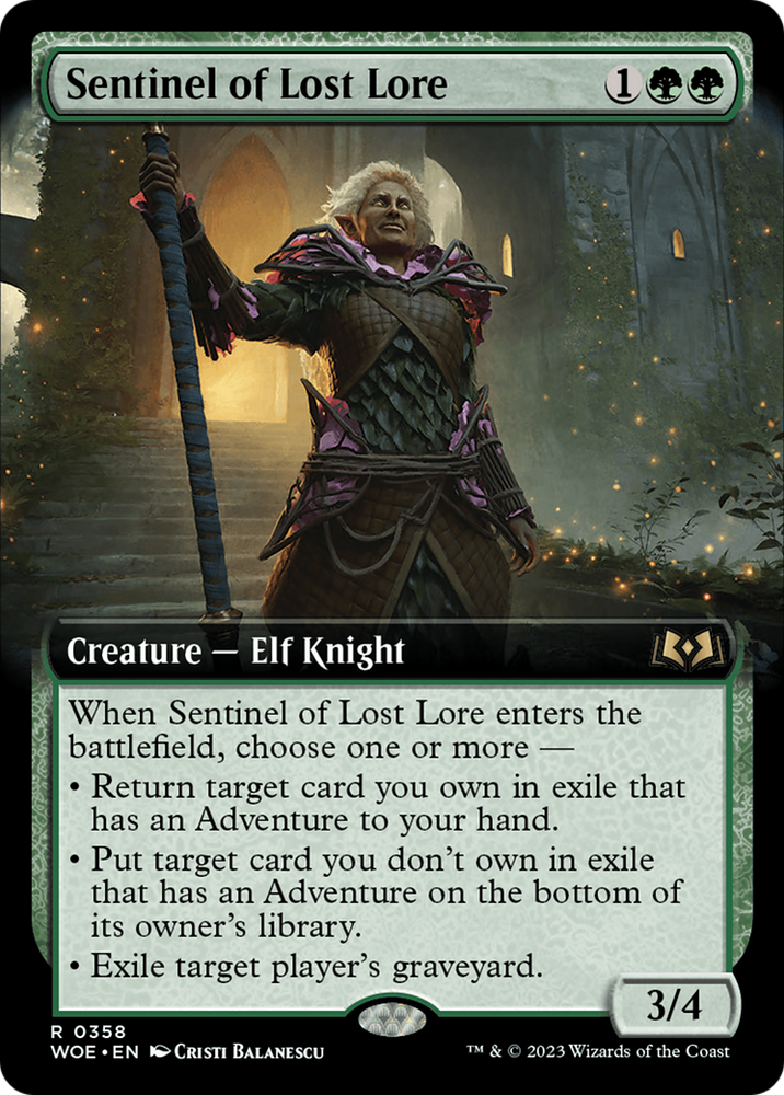 Sentinel of Lost Lore (Extended Art) [Wilds of Eldraine] Magic: The Gathering