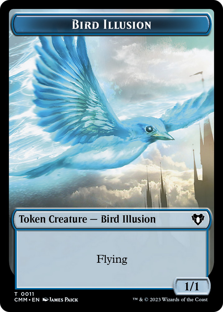 Spirit (0039) // Bird Illusion Double-Sided Token [Commander Masters Tokens] Magic: The Gathering