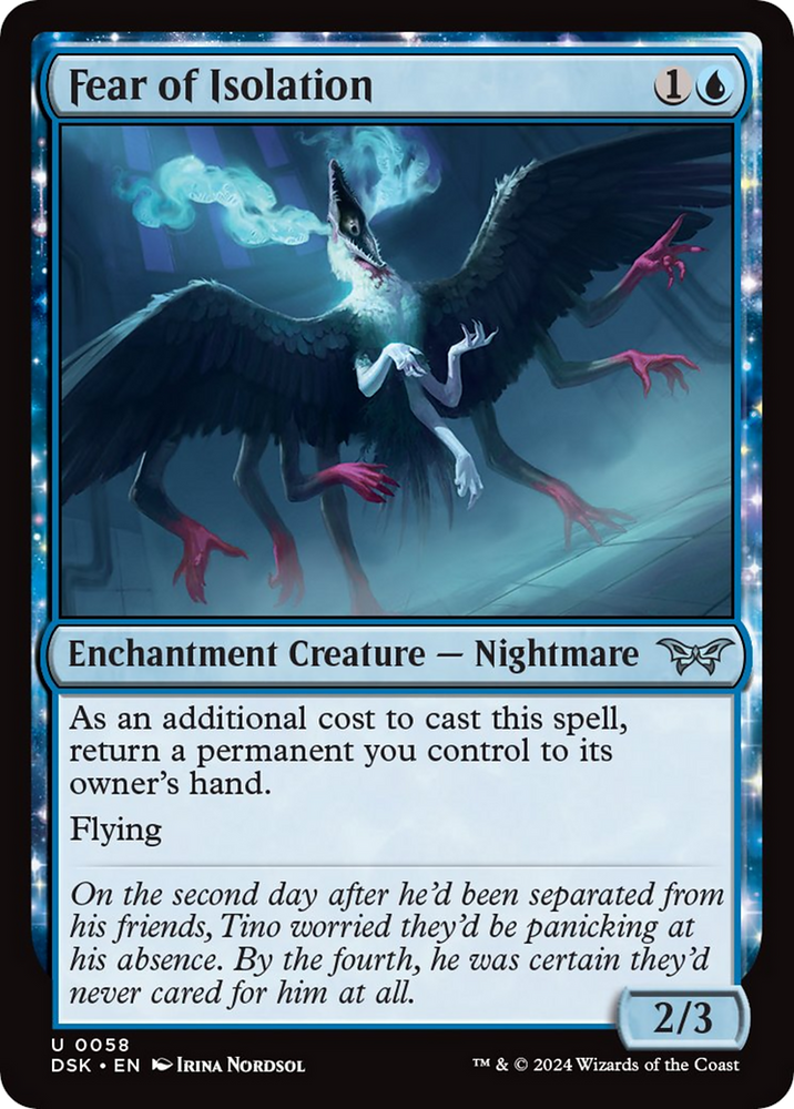 Fear of Isolation [Duskmourn: House of Horror] Magic: The Gathering