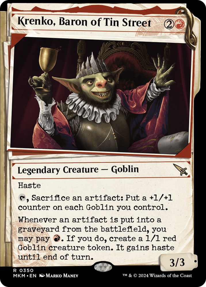 Krenko, Baron of Tin Street (Showcase) [Murders at Karlov Manor] Magic: The Gathering