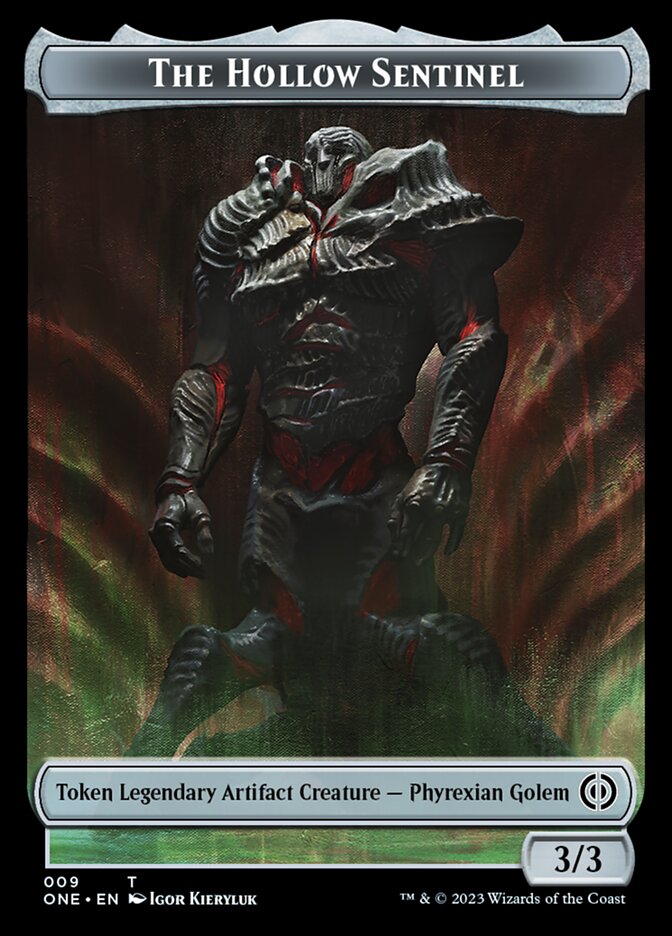 Rebel // The Hollow Sentinel Double-Sided Token [Phyrexia: All Will Be One Tokens] Magic: The Gathering
