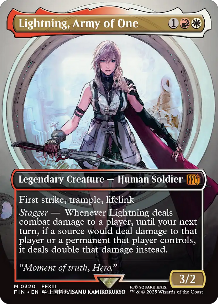 Lightning, Army of One (Borderless) (0320) [FINAL FANTASY] Magic: The Gathering