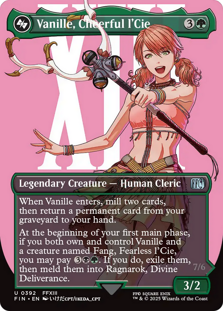 Vanille, Cheerful l'Cie // Ragnarok, Divine Deliverance (Borderless) [FINAL FANTASY] Magic: The Gathering