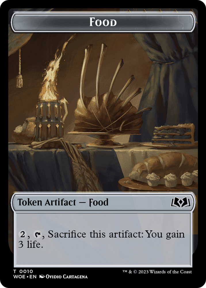 Knight // Food (0010) Double-Sided Token [Wilds of Eldraine Tokens] Magic: The Gathering