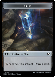 Golem // Clue Double-Sided Token [March of the Machine Commander Tokens] Magic: The Gathering
