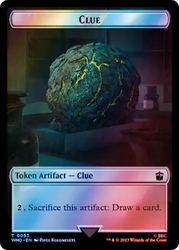Fish // Clue (0053) Double-Sided Token (Surge Foil) [Doctor Who Tokens] Magic: The Gathering