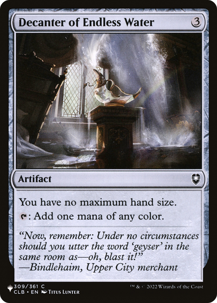 Decanter of Endless Water [The List] Magic: The Gathering