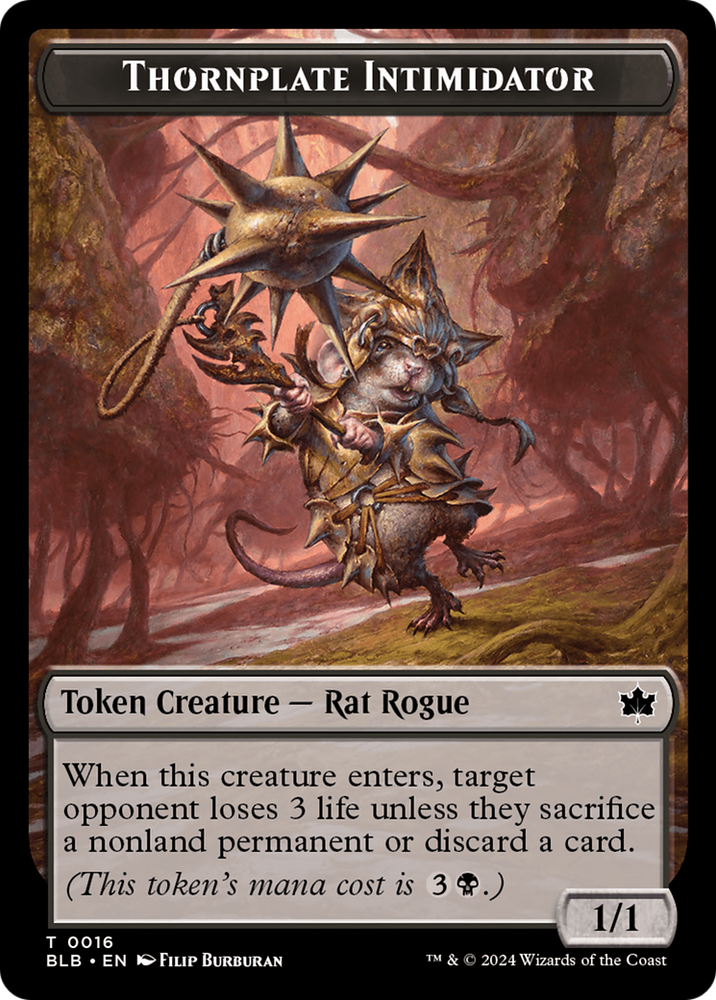 Thornplate Intimidator Token [Bloomburrow Tokens] Magic: The Gathering