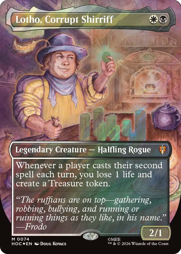 Lotho, Corrupt Shirriff (Borderless) (Surge Foil) [The Hobbit: Eternal-Legal] Magic: The Gathering