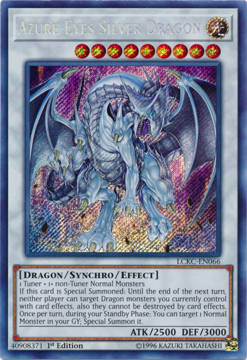 Azure-Eyes Silver Dragon [LCKC-EN066] Secret Rare Yu-Gi-Oh!