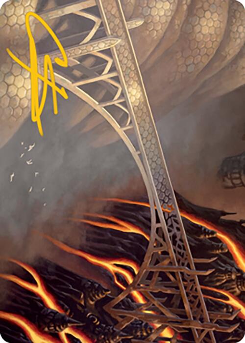 Rustvale Bridge Art Card (Gold-Stamped Signature) [Modern Horizons 2 Art Series] Magic: The Gathering