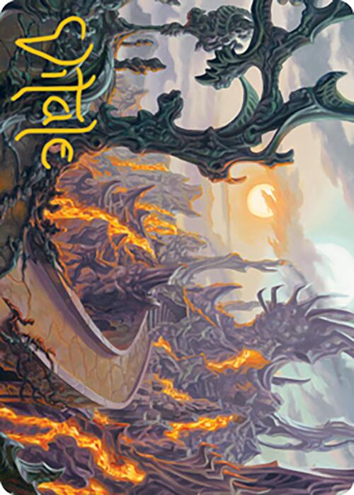 Drossforge Bridge Art Card (Gold-Stamped Signature) [Modern Horizons 2 Art Series] Magic: The Gathering
