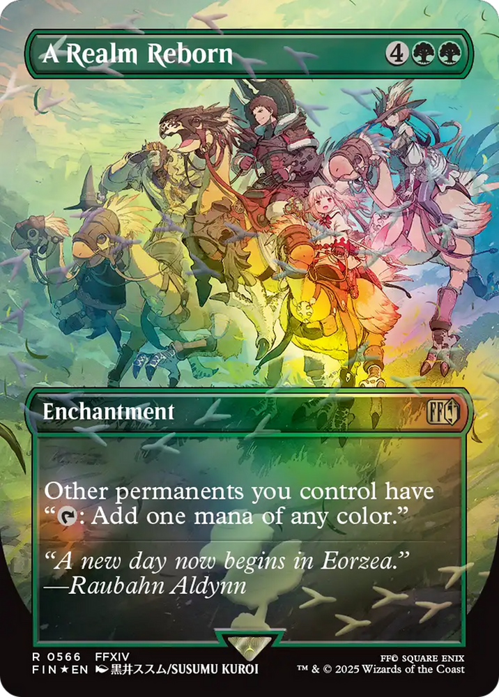 A Realm Reborn (Borderless) (Chocobo Track Foil) [FINAL FANTASY] Magic: The Gathering