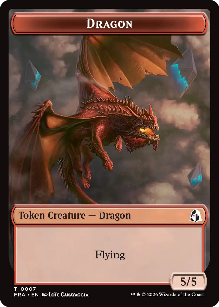 Dragon // Lotus Double-Sided Token [Reality Fracture Tokens] Magic: The Gathering
