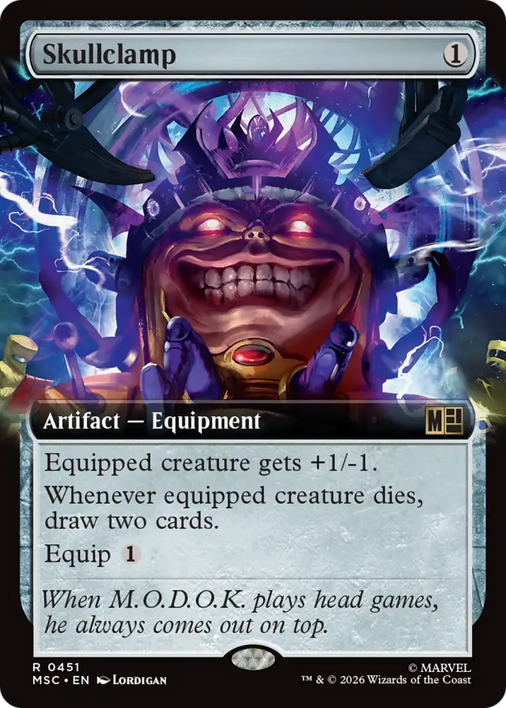 Skullclamp (Extended Art) [Marvel Super Heroes Commander] Magic: The Gathering