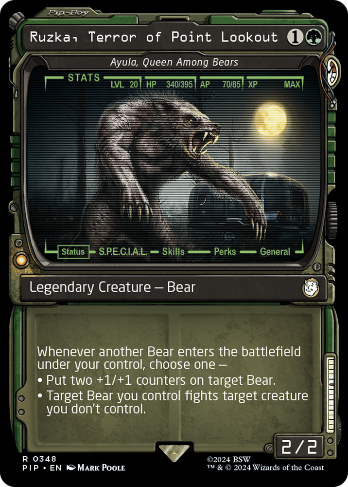 Ruzka, Terror of Point Lookout - Ayula, Queen Among Bears (Showcase) [Fallout] Magic: The Gathering