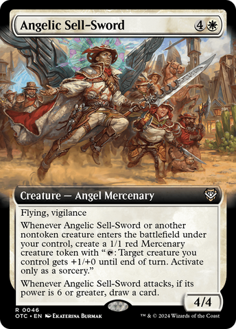Angelic Sell-Sword (Extended Art) [Outlaws of Thunder Junction Commander] Magic: The Gathering