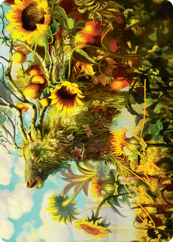 Beza, the Bounding Spring Art Card (Gold-Stamped Signature) [Bloomburrow Art Series] Magic: The Gathering