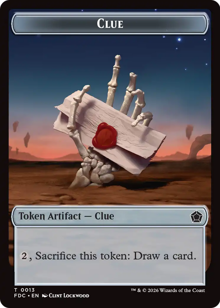 Angel (0002) // Clue Double-Sided Token [Foundations Commander Tokens] Magic: The Gathering