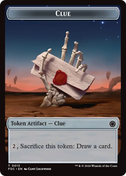 Angel (0002) // Clue Double-Sided Token [Foundations Commander Tokens] Magic: The Gathering
