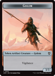 Golem (0015) // Thopter (0009) Double-Sided Token [Aetherdrift Tokens] Magic: The Gathering
