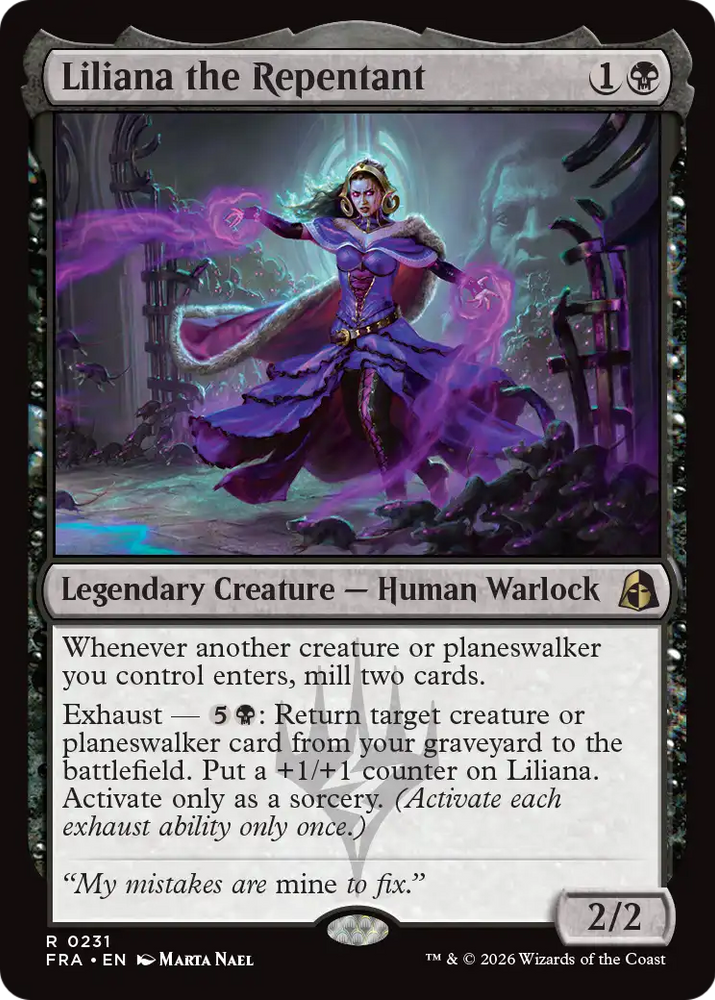 Liliana the Repentant [Reality Fracture] Magic: The Gathering