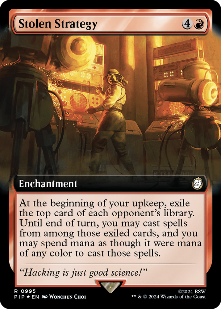 Stolen Strategy (Extended Art) (Surge Foil) [Fallout] Magic: The Gathering