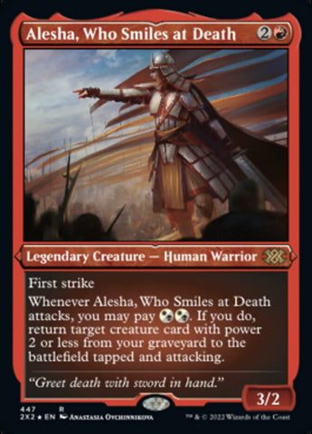 Alesha, Who Smiles at Death (Foil Etched) [Double Masters 2022] Magic: The Gathering