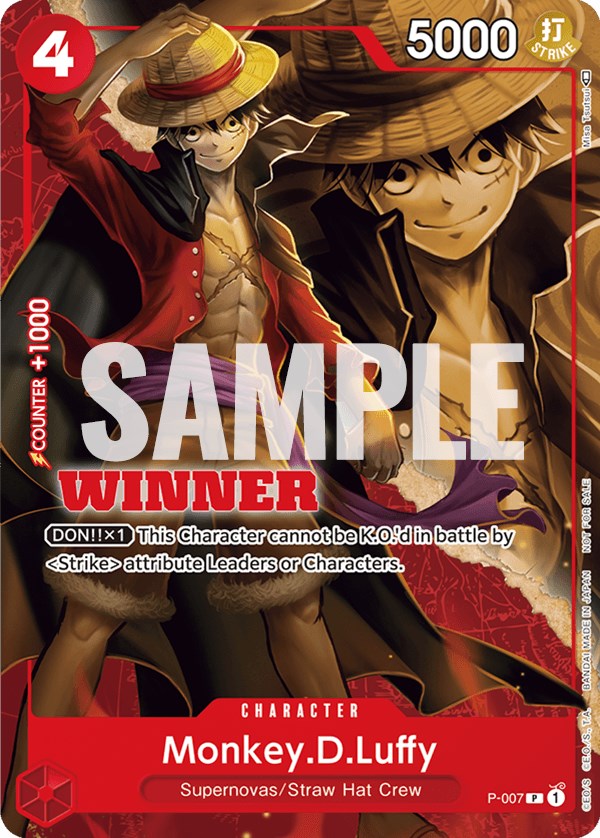 Monkey.D.Luffy (P-007) (Winner Pack Vol. 1) [One Piece Promotion Cards] Bandai