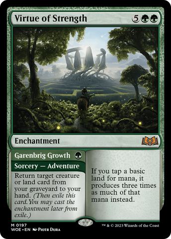 Virtue of Strength // Garenbrig Growth [Wilds of Eldraine] Magic: The Gathering