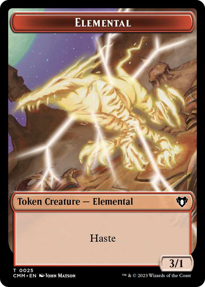 Human Soldier // Elemental (0025) Double-Sided Token [Commander Masters Tokens] Magic: The Gathering